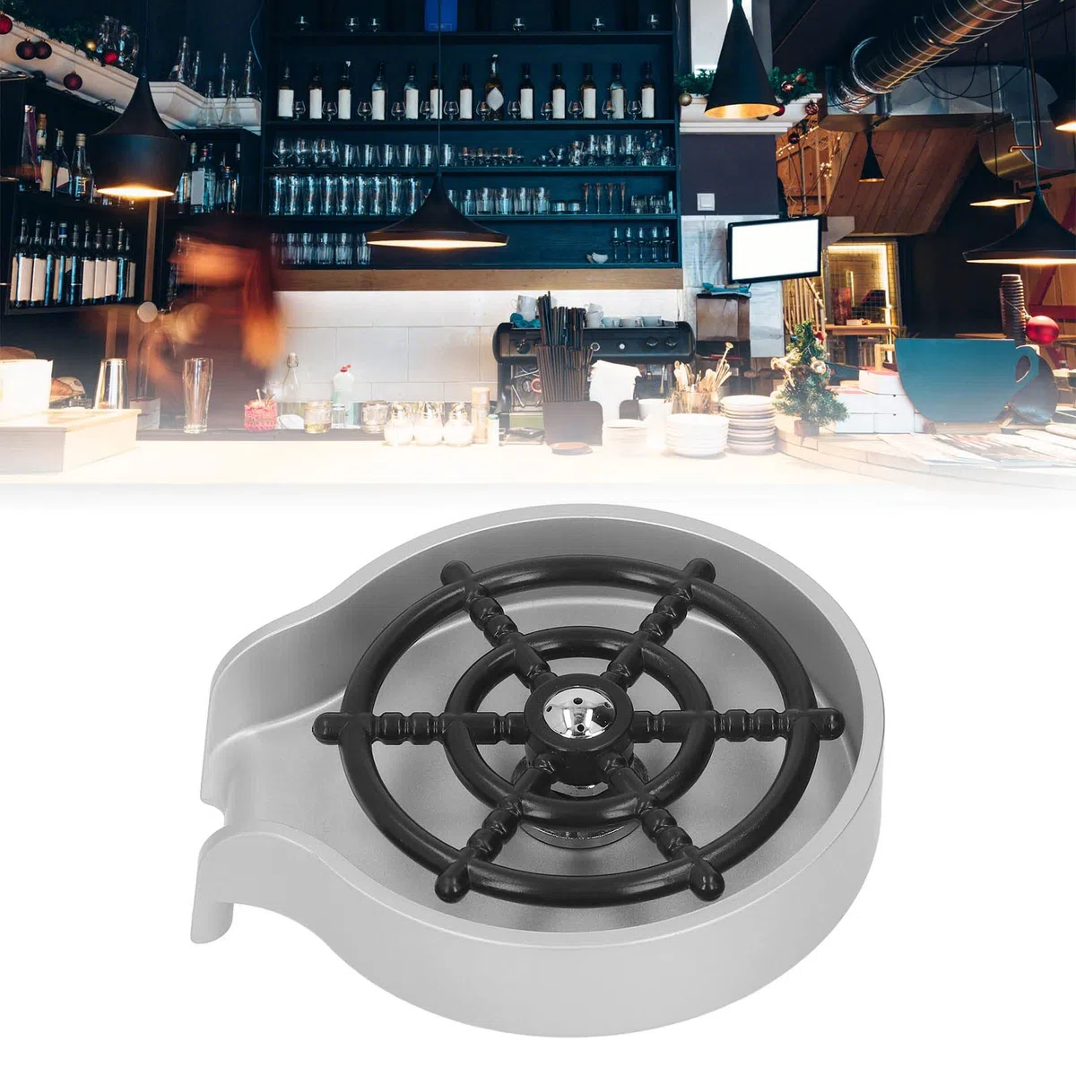 Lavatazze Automatico Veloce, Lavatazze a Pressione, Sciacquatrice in Vetro Per Rubinetto in Metallo Ad Alta Pressione Per Lavello della Cucina Lavello del Bar del Ristorante di Casa(argento)
