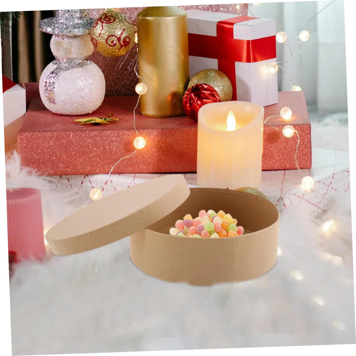 Scatole Tonde Di Carta Con Coperchio Set Da 3 Pezzi Per Fai Da Te Confezioni Regalo Biscotti e Caramelle Confezionamento Creativo Per Regali e Conservazione Domestica