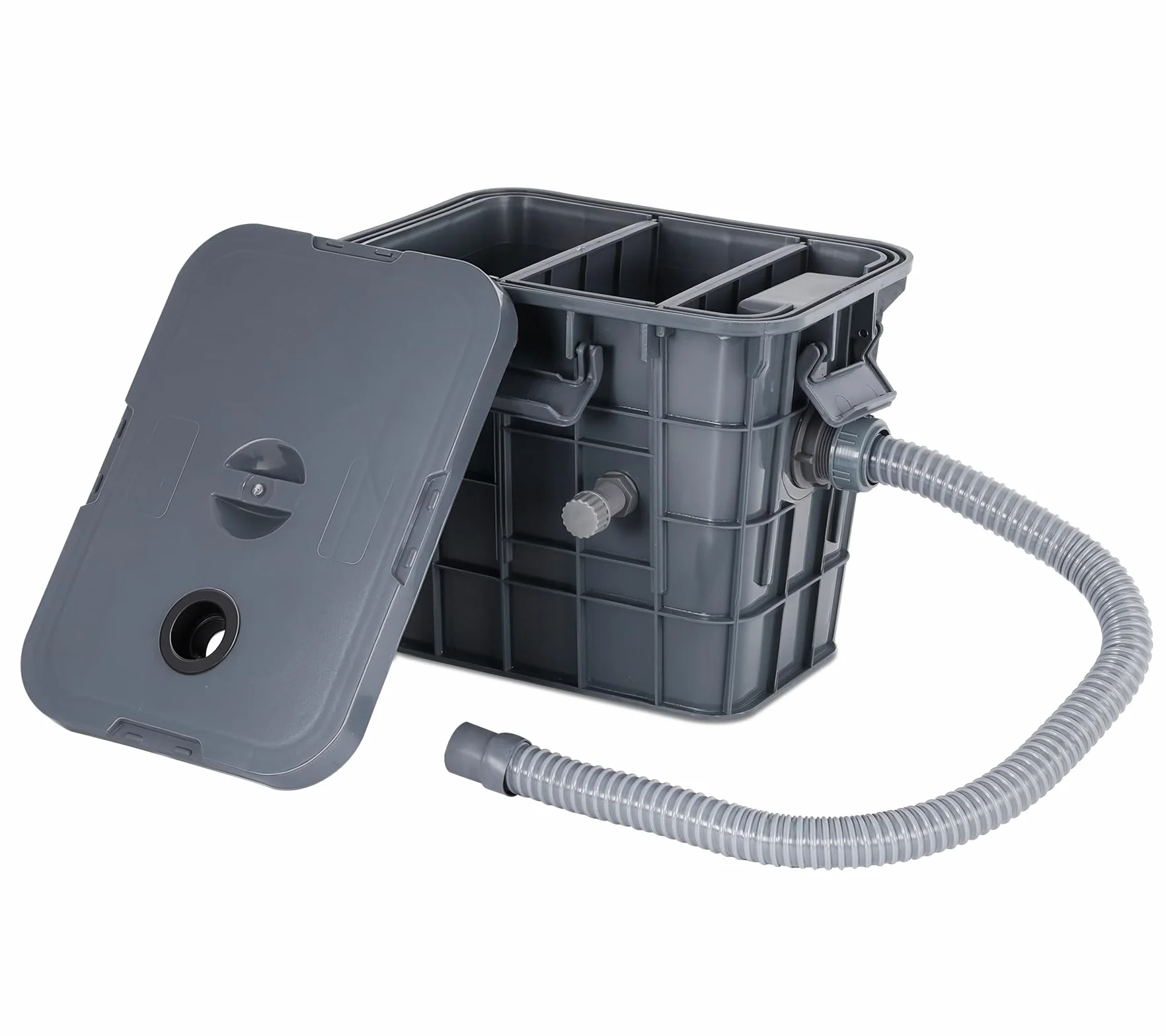 YUCHENGTECH Separatore di Grasso Commerciale 22L Trappola per Grassi in PP Intercettore per Grasso Filtro Separatore di Acqua per Olio per Ristorante, Mensa, Cucina 37x27x30cm