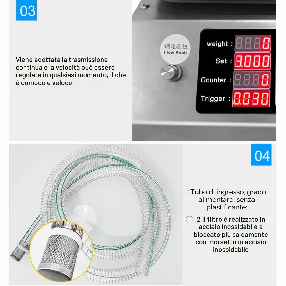 BLANKX Riempitrice Liquida ​per Liquidi Viscosi da 50-10000ML, Riempitrice Liquida ​per Liquidi A Grande Portata di Pesatura Automatica, per Olio Commestibile, Detersivi