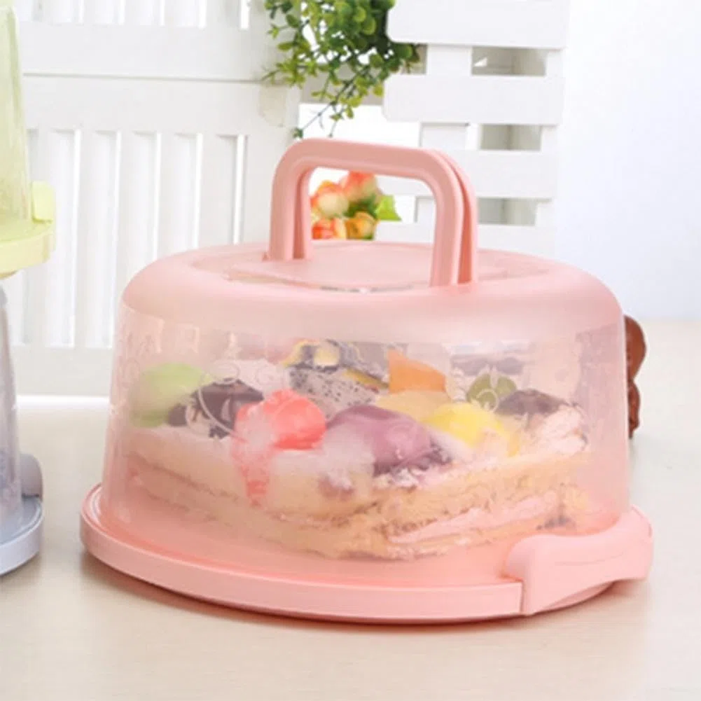 Porta torte sicuro con manico e coperchio trasparente bloccabile, perfetto per trasportare torte, cupcake, torte e altri dolcetti da forno