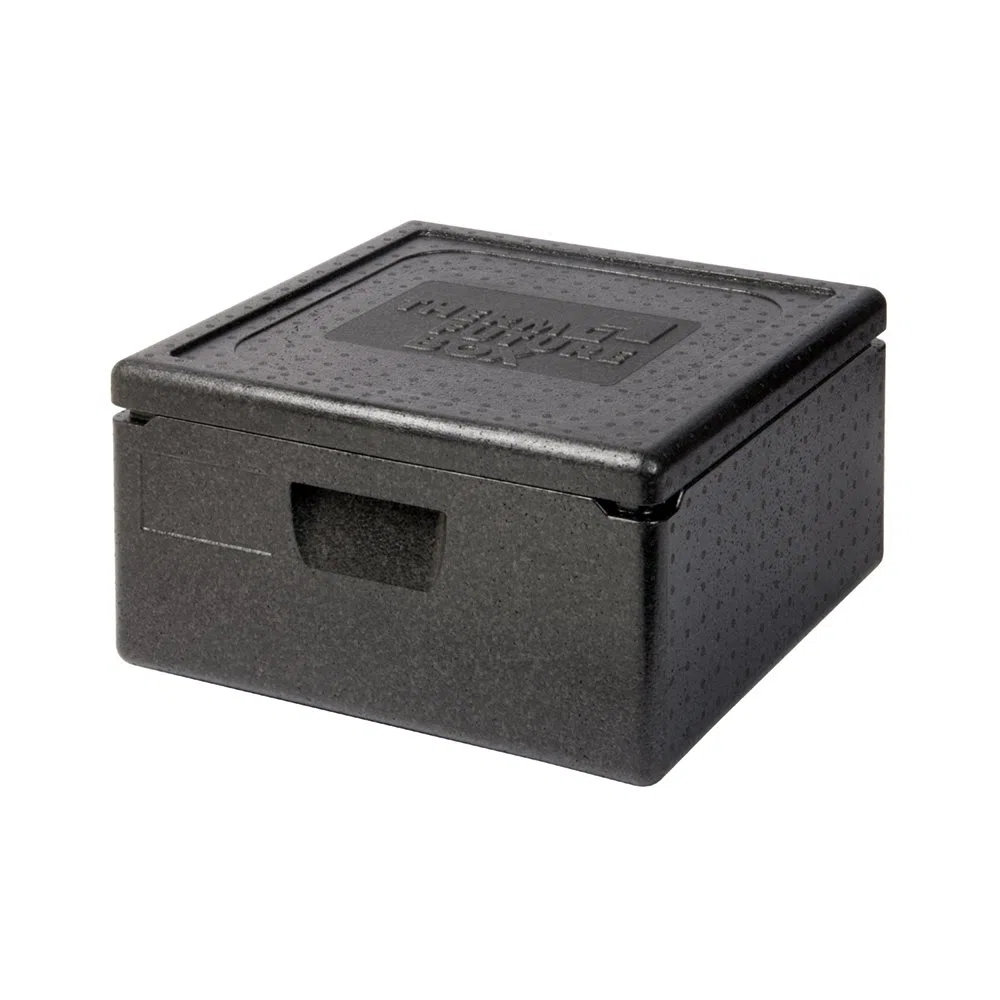 Thermo Future Box Quadratische Thermobx Kühlbox Contenitore Coperchio, Scatola Termica in EPP (Polipropilene espanso), Nero, 21 l