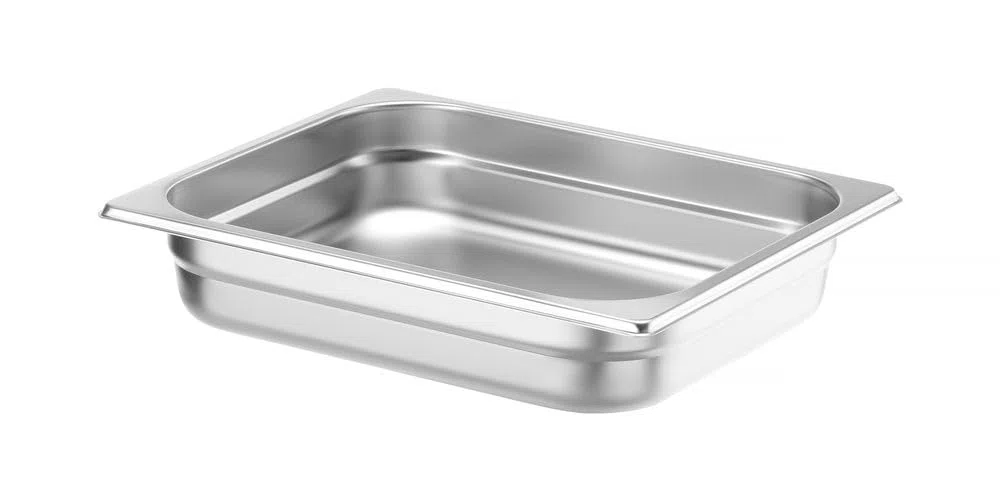 HENDI Contenitore Gastronorm, GN 1/2, resistenza termica -40 °C a 300 °C, compatibile con i forni a convezione, frigoriferi, bagno María, chafing dishes, 4L, 325x265x(H)65mm, acciaio inox 18/10
