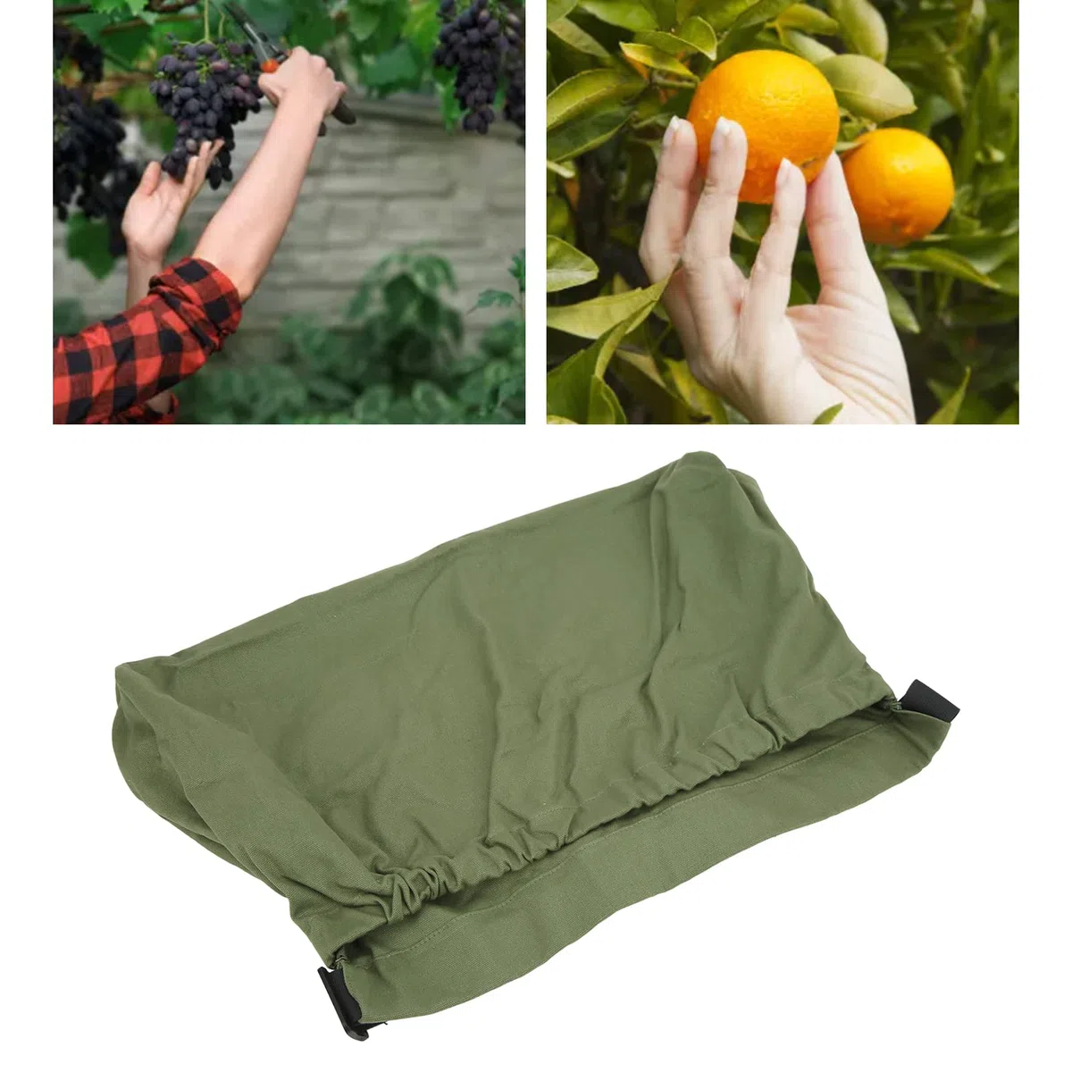 SOONHUA Borsa per foraggiamento, borsa per funghi, design a vita in tessuto Oxford, pieghevole, lavabile, riutilizzabile, per conservare frutta e foraggiamento