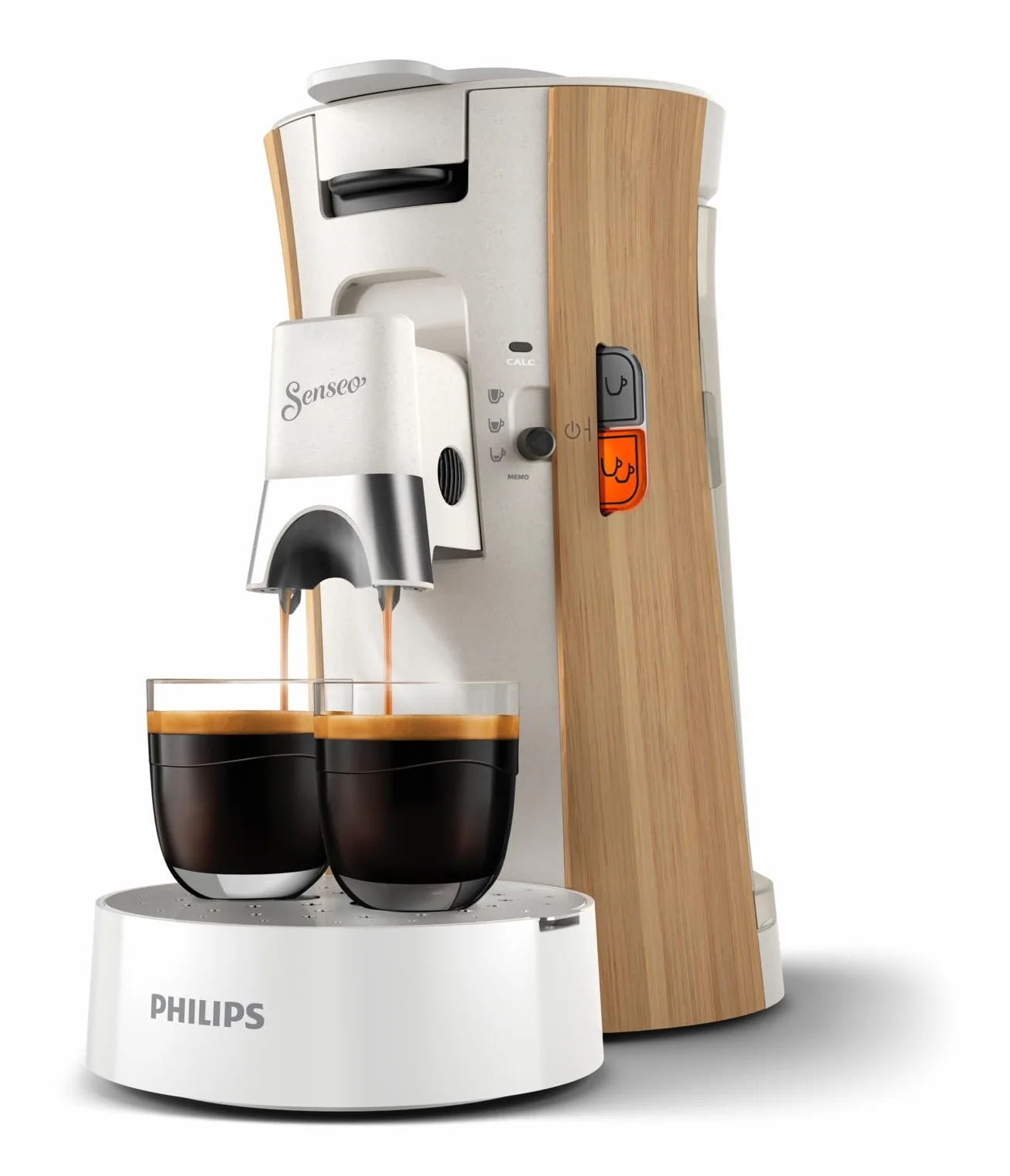 Philips Senseo Select - Macchina da caffè a cialde - Intensity Plus, funzione memo, 3 intensità, crema Plus, prodotto eco-responsabile con 37% di plastica di origine biologica, bianco seta (CSA240/06)