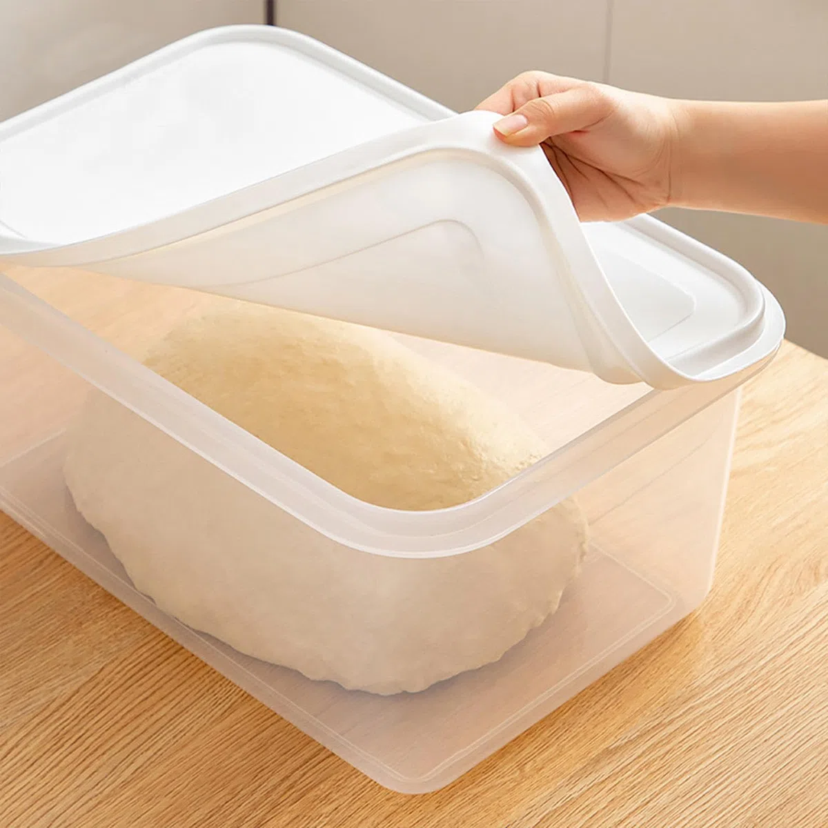 Geardeangloow Contenitore trasparente per la lievitazione dell'impasto della pizza, grande capacità, per cucina, frigorifero, pane, 4 l, trasparente