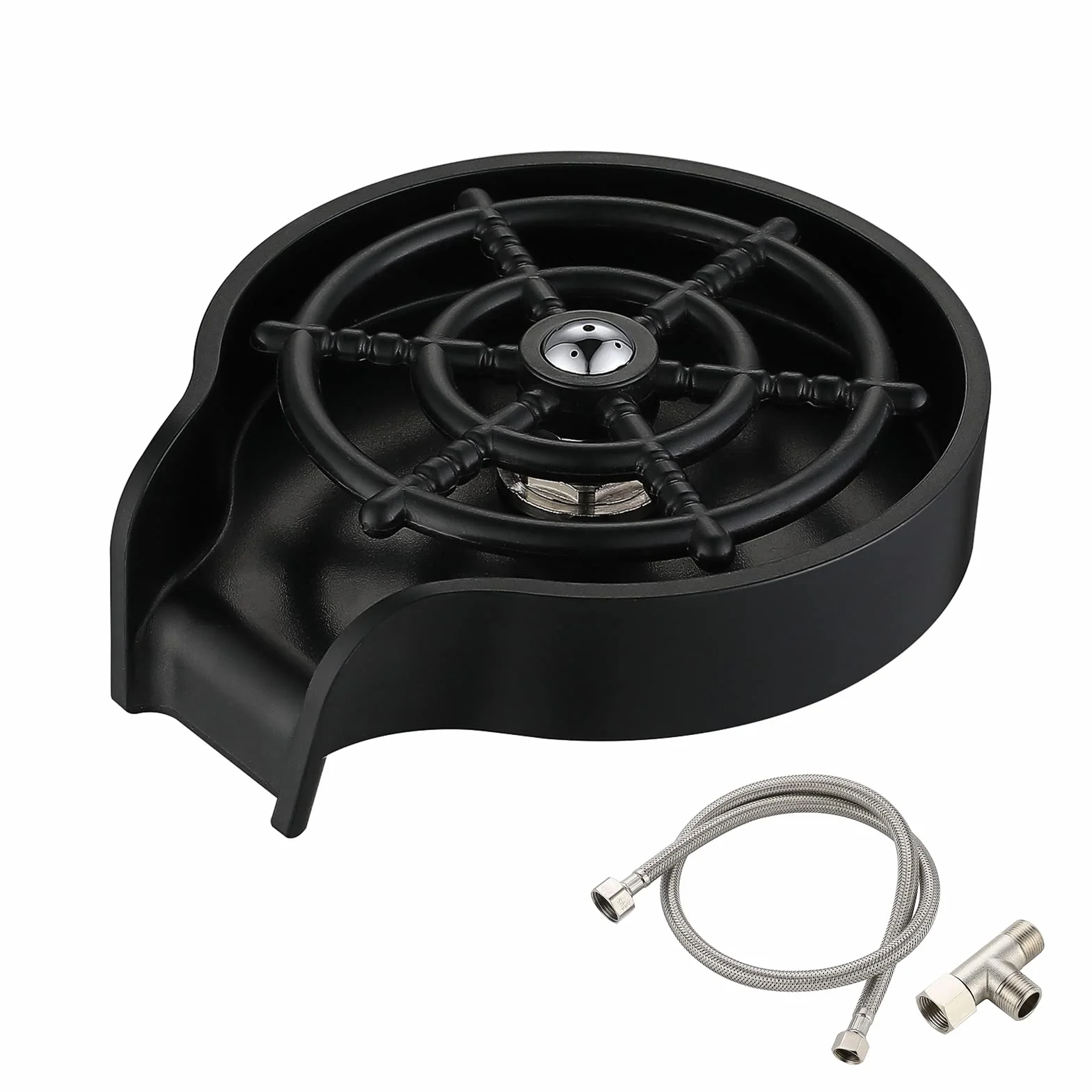 Andoer Sciacquatrice Automatica per Lavello Lavatrice in Vetro Lavello in Acciaio Inox Lavabicchieri Lavandino Cucina Sciacquatrice Rondella Lavabicchieri per Bicchiere da Vino Birraristorante caffè
