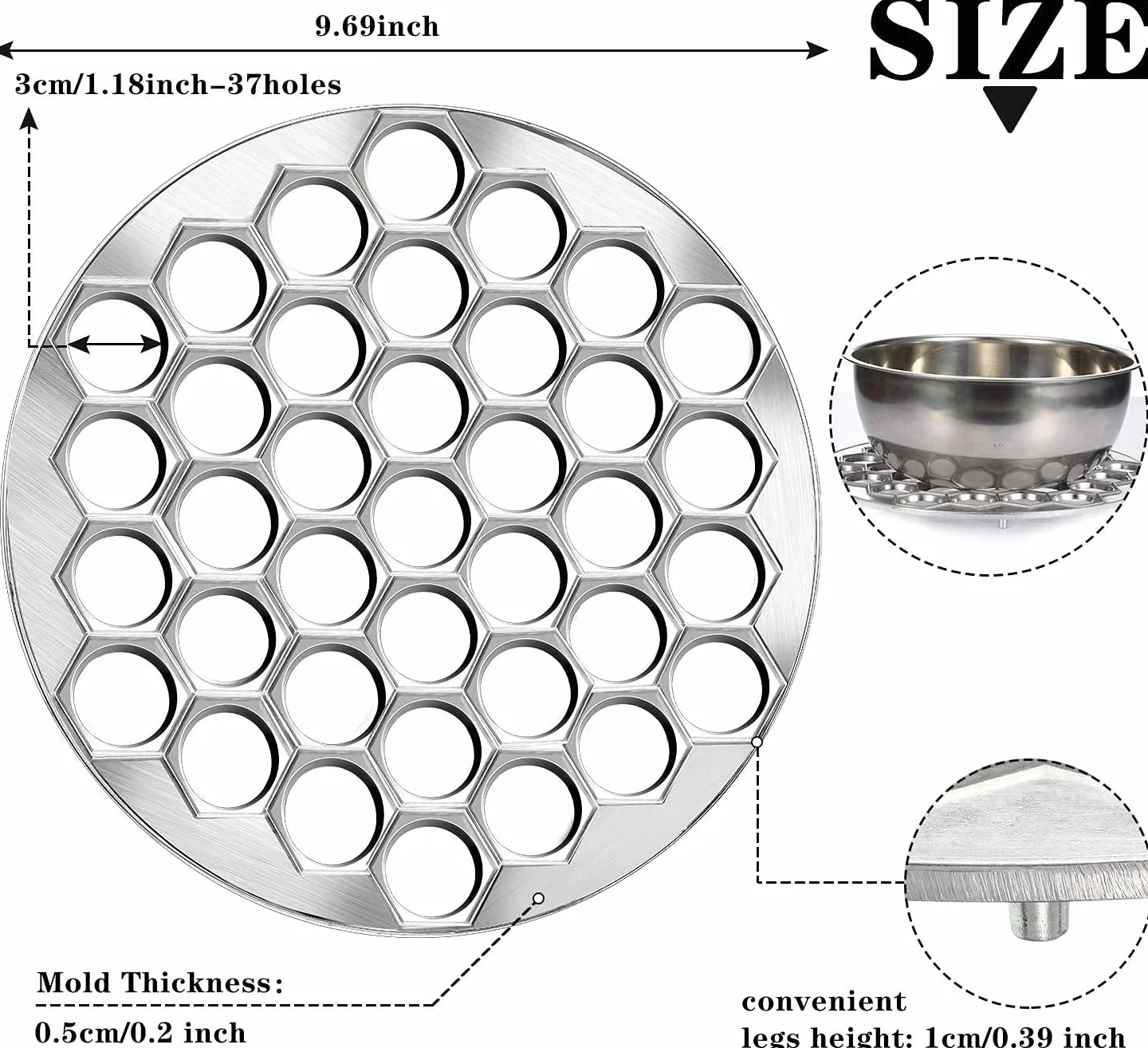 Stampo Gnocchi 37 Fori Produttore Di Ravioli Strumenti Ravioli in Lega di Alluminio Strumenti per Gnocchi di Pasticceria Per Cucinare Fai Da Te Feste Di Famiglia Feste e Picnic