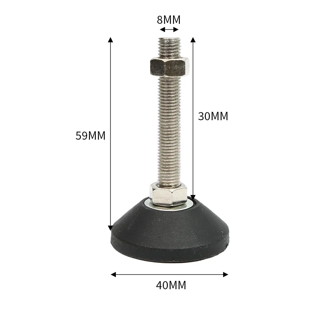 BORDSTRACT Piedi di livellamento della mobilia, 4 pezzi M8 Heavy Duty regolatore di altezza piedino livellatore dimensione filo per tavoli,cassettiera, panca, armadi(D40*M8*L30)