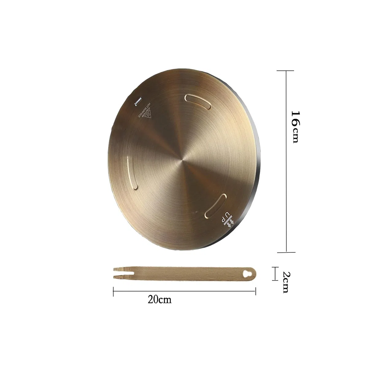 Grouarty - Piastra diffusore di calore da 16,3 cm, in acciaio inox, adattatore per cottura a induzione, piastra per cottura a induzione con manico
