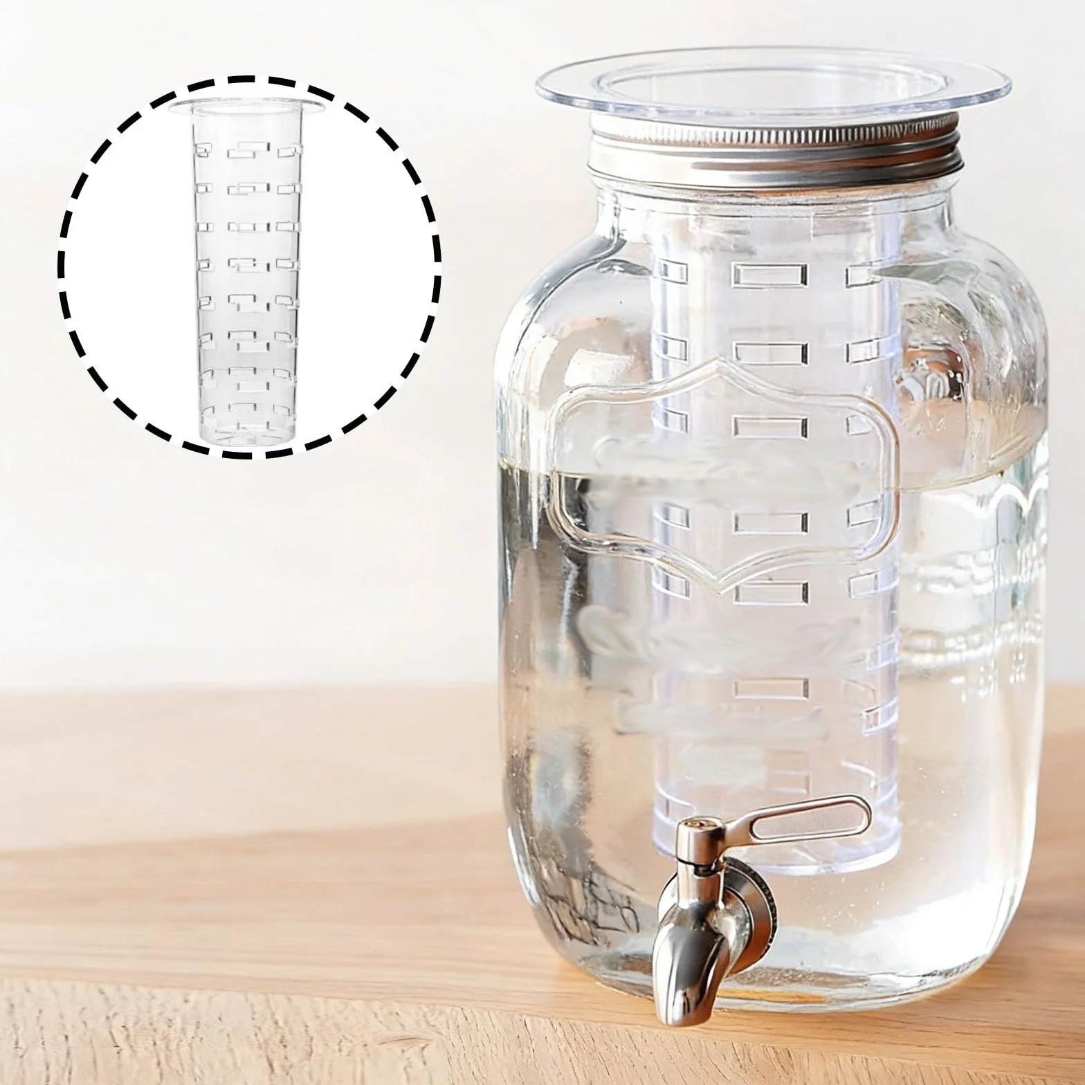 2 infusori per frutta, dispenser di bevande, per succhi di frutta, in acrilico di alta qualità, ideale per dispenser di bevande, bevande alla frutta, casa, bar, campeggio