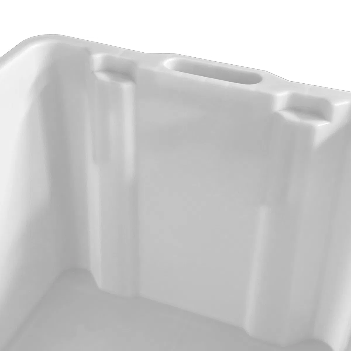 Mobil Plastic Cassa Chiusa in plastica per Alimenti sovrapponibile e impilabile capienza 65 Litri con Manici - Colore Bianco