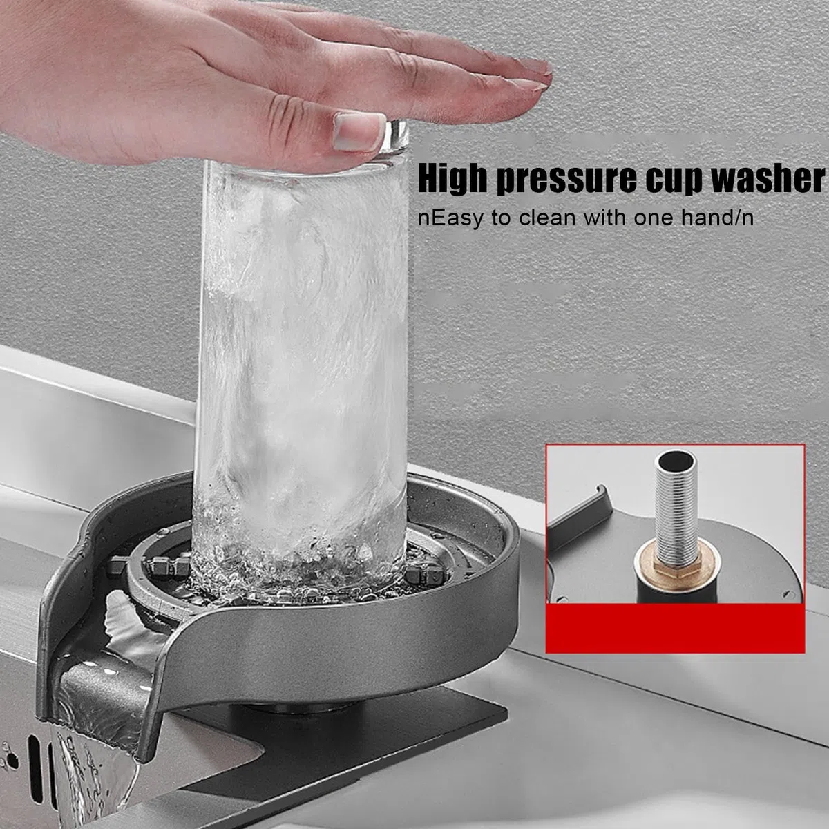 - Sciacquatrice ad alta pressione, in per lavello da cucina | Pulitore di tazze in acciaio , bottiglia di acqua detergente automatica per cucina, bar, lavello