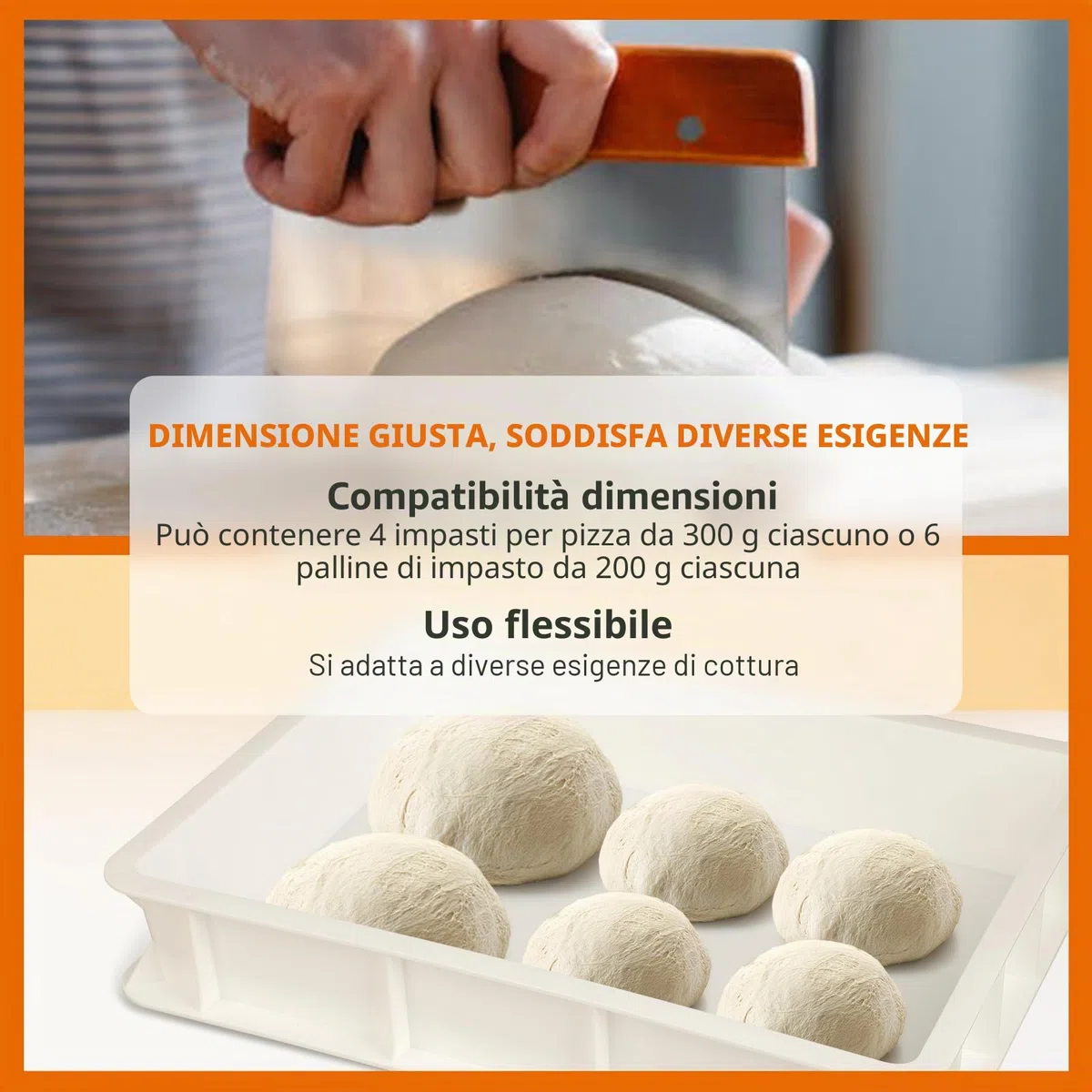 Cassetta Lievitazione Pizza - Contenitore Alimentare Impilabile 30x40x10 cm, per Pane, Pizza, Impasto