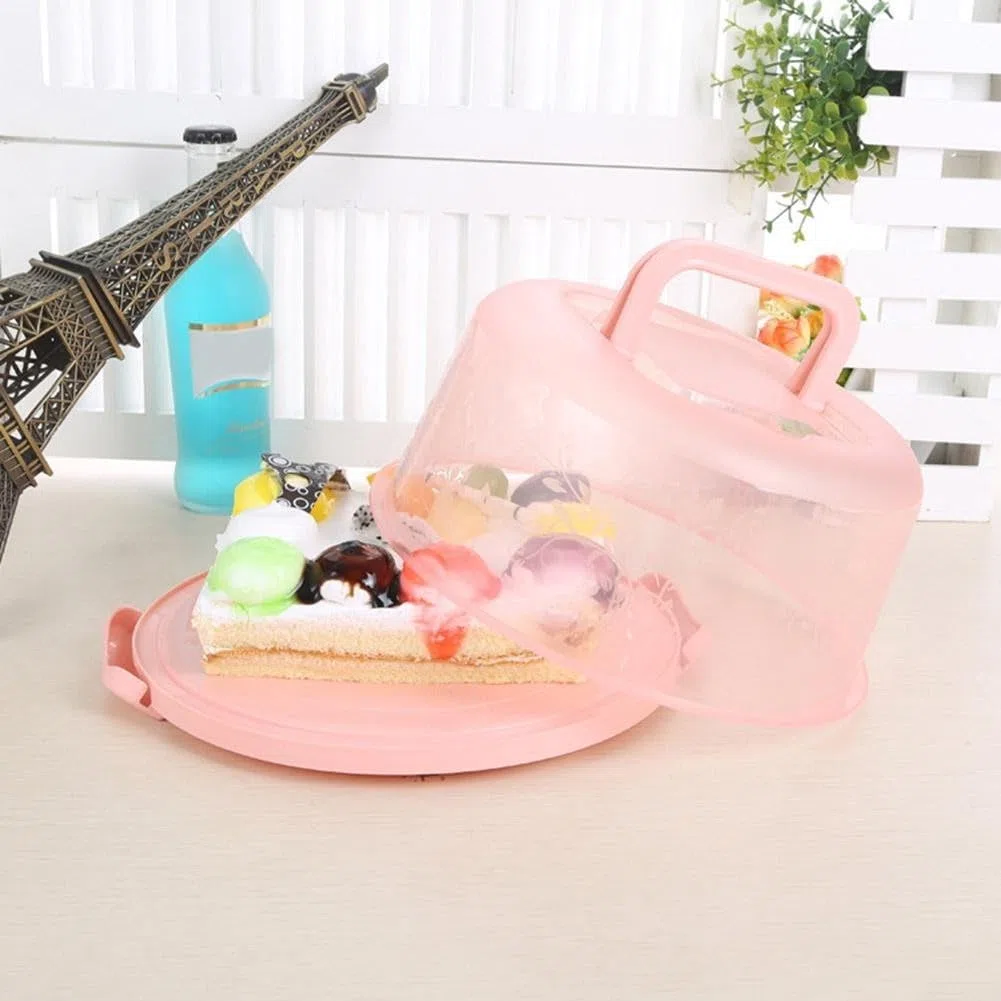 Porta torte sicuro con manico e coperchio trasparente bloccabile, perfetto per trasportare torte, cupcake, torte e altri dolcetti da forno