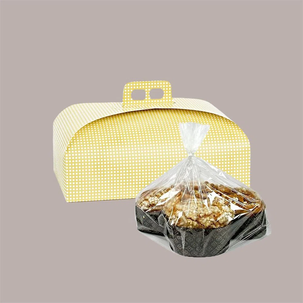 Lucgel Scatola Porta Colomba Giallo Grafica a Quadretti 335x235 H90 mm 10 pezzi