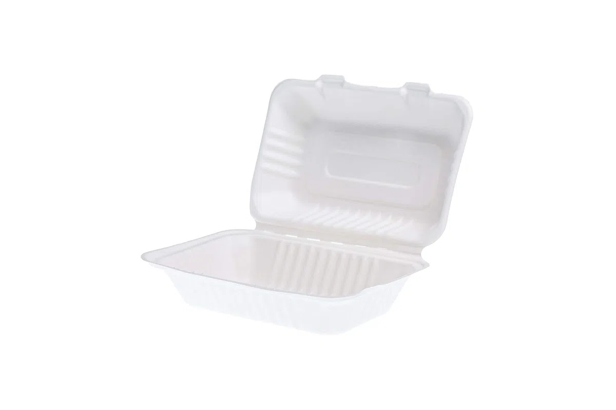 MAQA 50 pezzi Box panini hamburger e Sandwich per asporto, contenitori in cellulosa per alimenti take away 15x15 cm