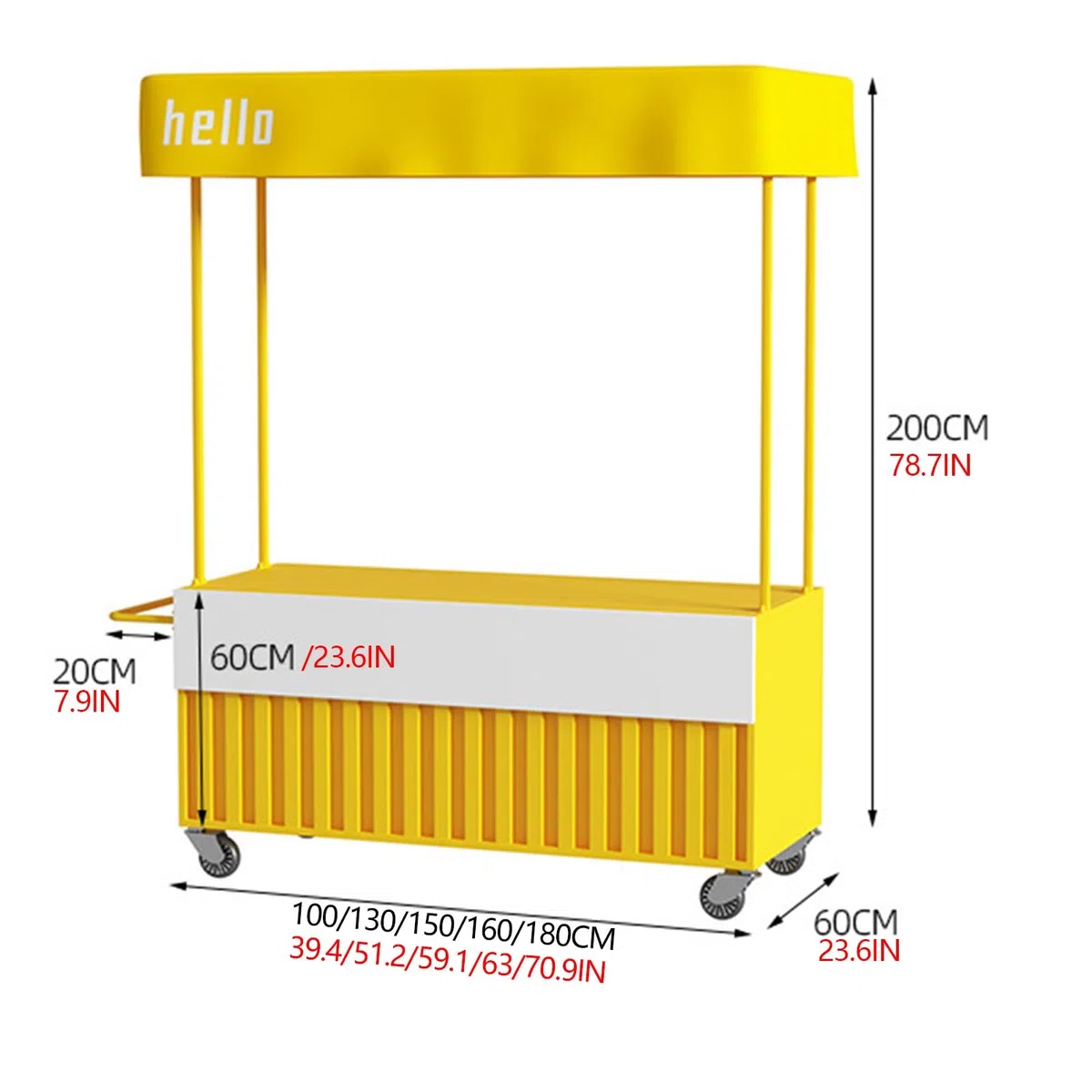 Carrello portatile del fornitore con ruote, Carrello mobile della stalla del mercato, Banco di mostra dell'alimento all'aperto con baldacchino, Ampio controsoffitto per eventi di strada, Vendite di