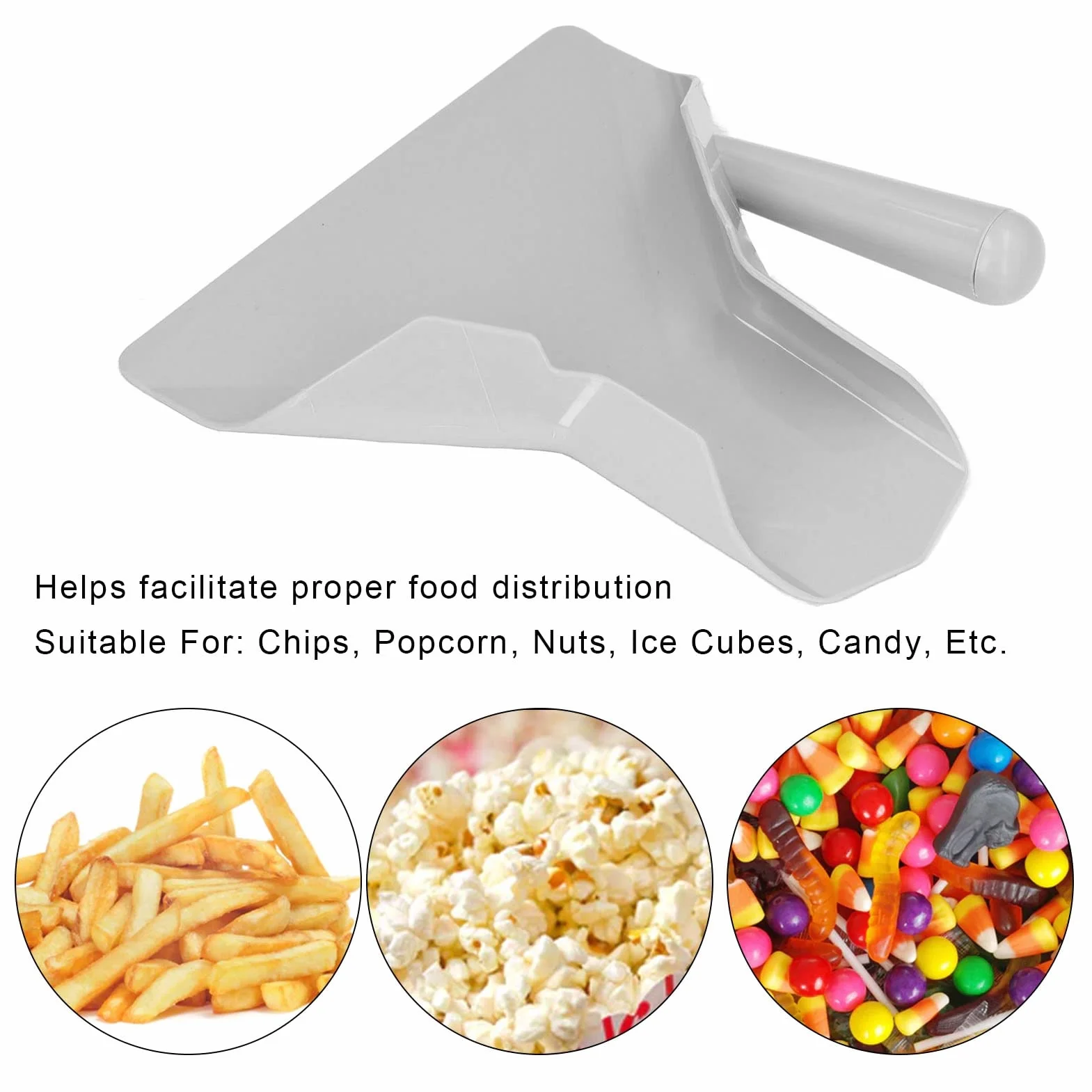 Paletta per Popcorn, Patatine Fritte Pala Caricatore Chip Imballaggio Pala Imbuto Popcorn Manico Destro Paletta per Patatine Fritte Patatine Fritte Spatola Paletta per Patatine Fritte