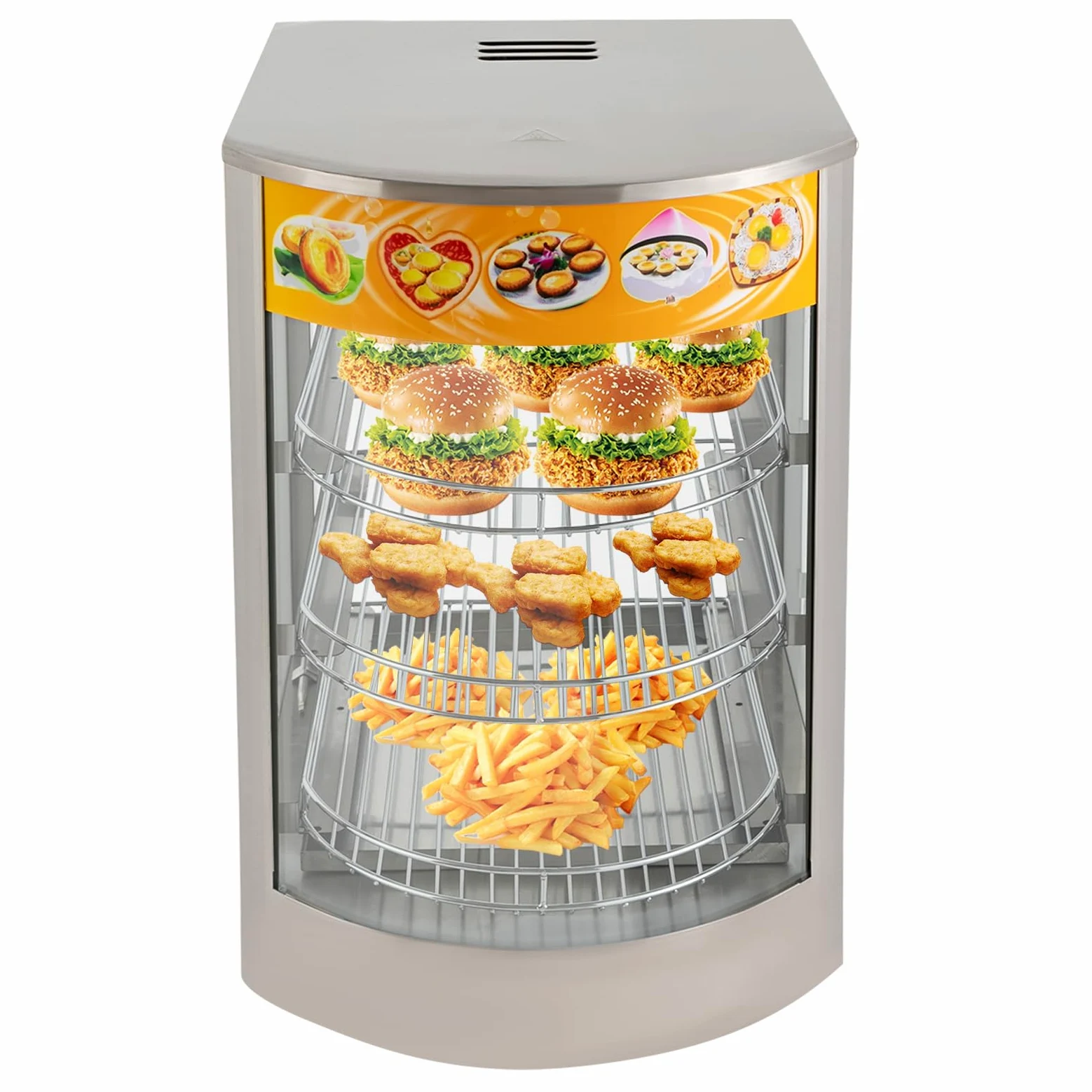 Commerciale Catering - Vetrina riscaldata calda per con 3 griglie in acciaio inox 220 V 800 W