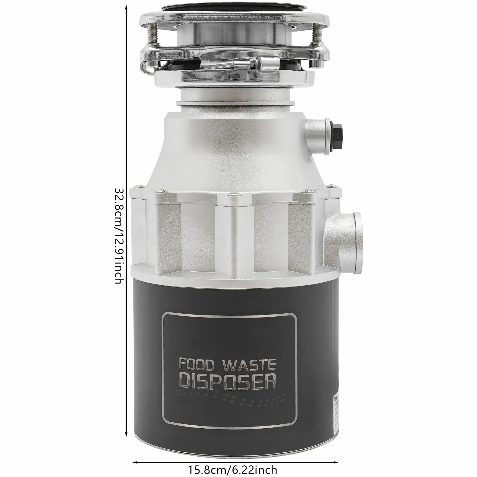 Lavaggio professionale per rifiuti da cucina, motore in rame da 560W e Turbo-Boost, interruttore ad aria e capacità di 1100g, per lavandino da 90mm, silenzioso 68dB, facile da installare, protezione