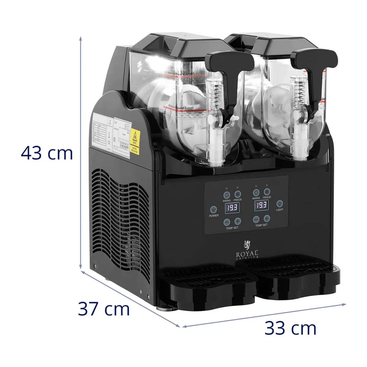 Royal Catering Slush Macchina 2 x 3 l Pannello di controllo digitale Gelatiera Slushy Maker Slush Ice Macchina