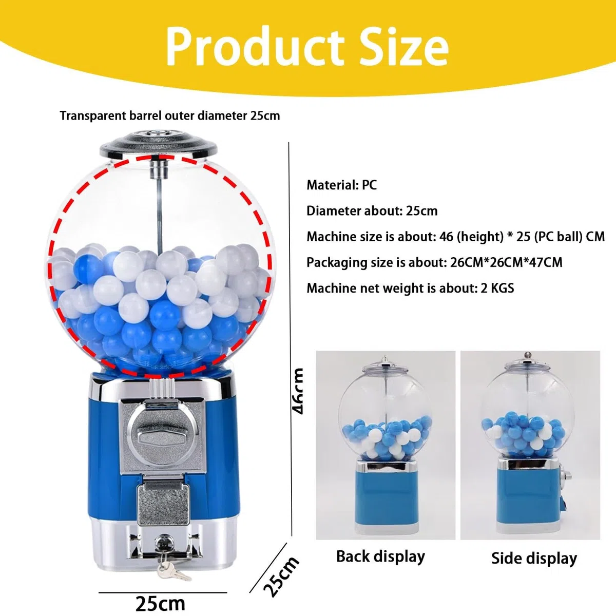 Distributore Di Capsule Di Caffè, Include Base In Metallo Da 63cm E 20 Gusci Di Palline Colorate, Capacità 240 Capsule, Distributore Commerciale Di Gomme Da Masticare A Monete(Green)
