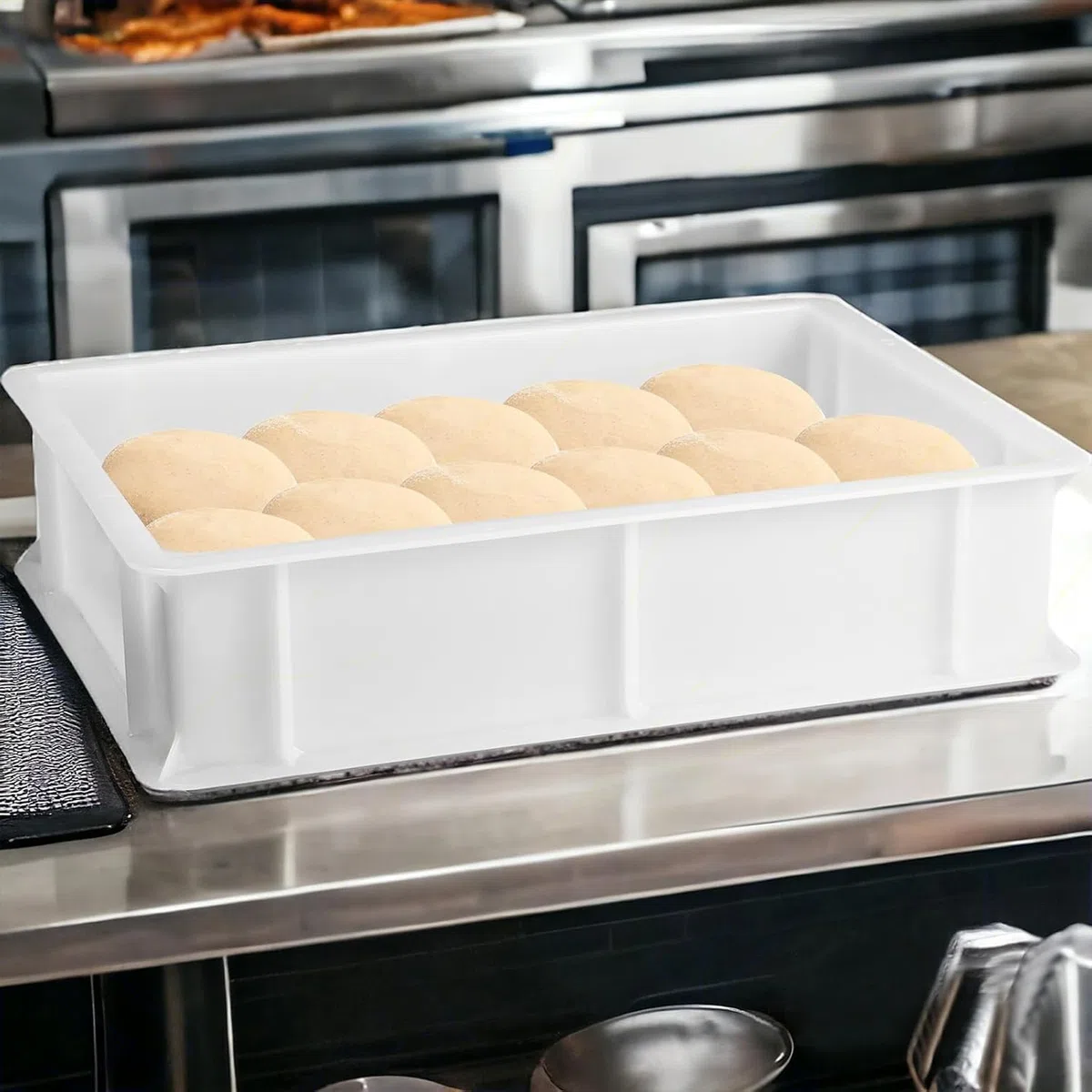 Cassetta con Coperchio portaimpasti palline Pizza Pane panette 60x40x13 certificata per alimenti VASCHETTA DA FRIGO litri 24 professionale impilabile sovrapponibile PIZZERIA CASEIFICI