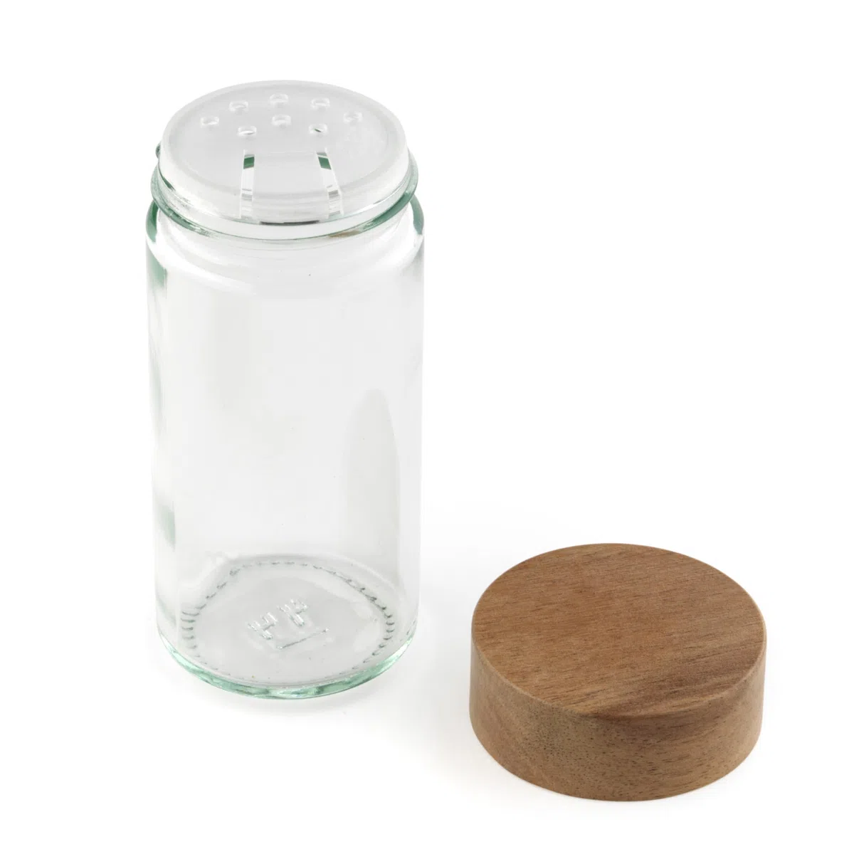 Salter Toronto Rotating Spice Rack – 12 Barattoli di Vetro Compatti Ricaricabili Inc. Etichette per Spezie, Coperchio a Vite, Legno di Acacia FSC e Coperchi a Vite, Freschezza Duratura, Base Girevole