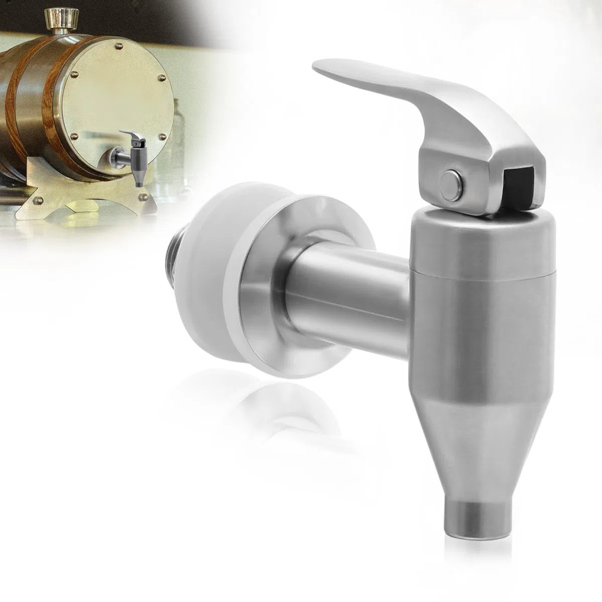 Rubinetto Dispenser Acciaio Inox 304, Rubinetto per Distributore Bevande Ricambio, Rubinetto Dispenser per Birra a Casa e Feste