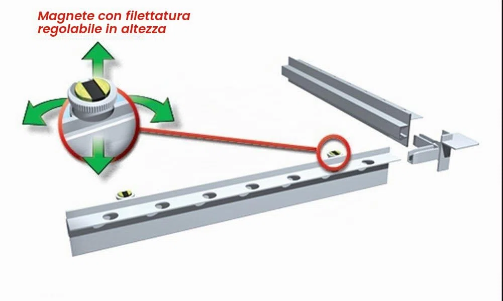Porta per botola d’ispezione, piastrellabile magneticamente 400 x 250 mm.