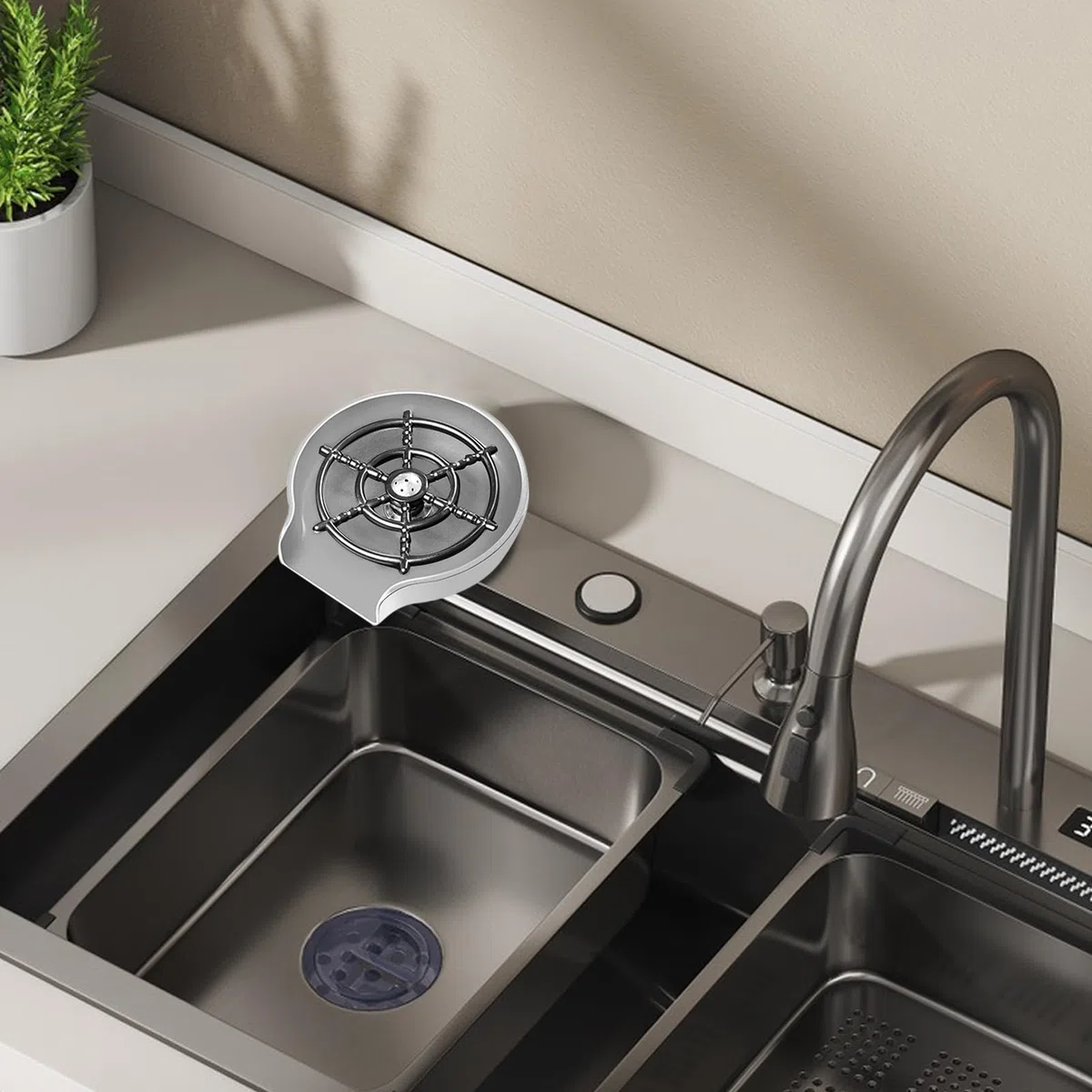 - Sciacquatrice ad alta pressione, in per lavello da cucina | Pulitore di tazze in acciaio , bottiglia di acqua detergente automatica per cucina, bar, lavello