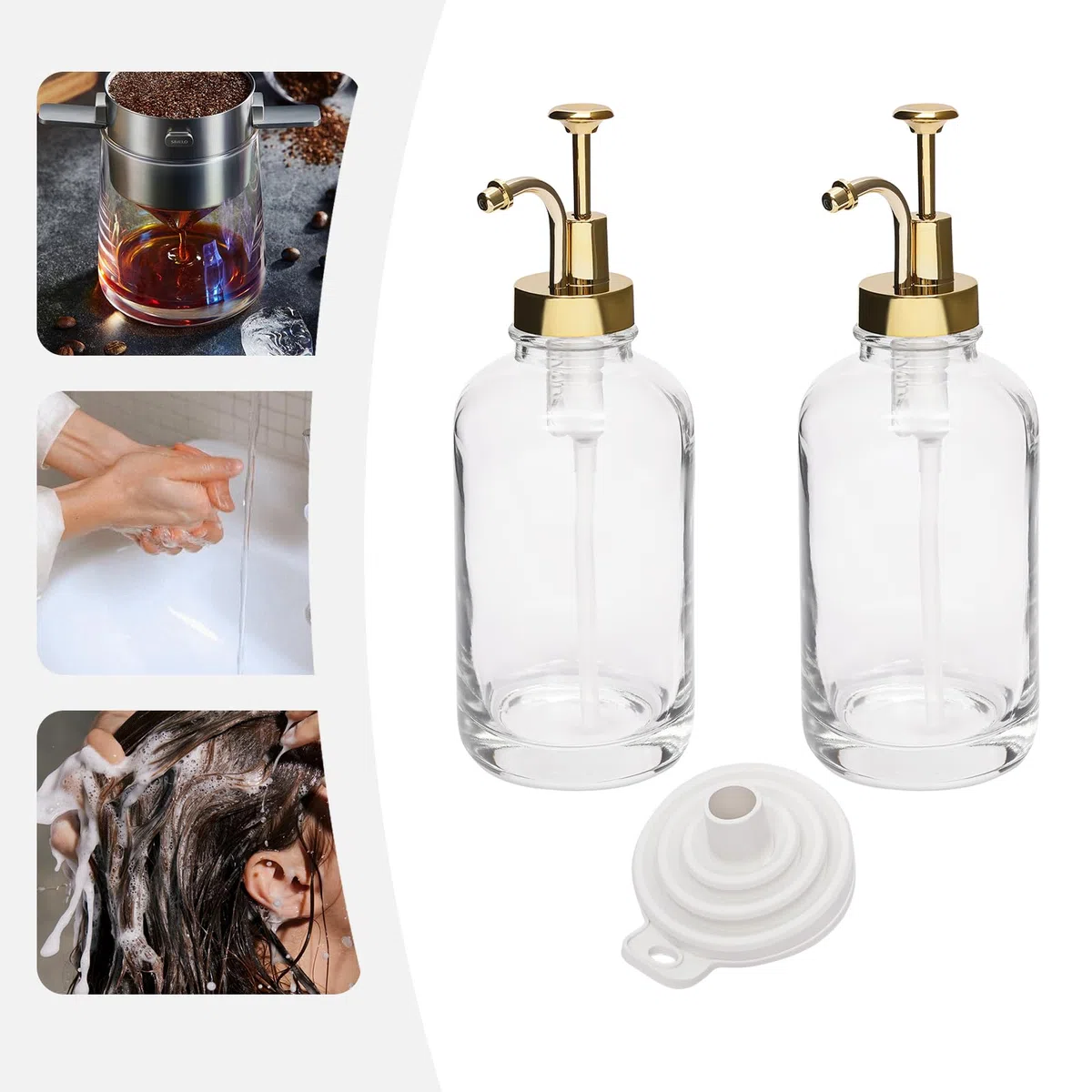 Dispenser per sciroppo, in acciaio inox 16 oz, erogatore di miele, accessori per bar, antigoccia, set da 2