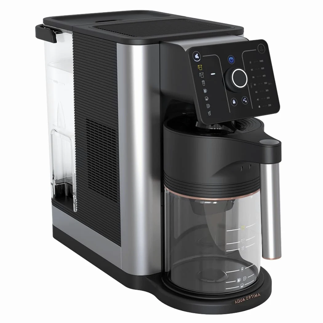 Aqua Optima Aurora Macchina da Caffè Filtrato e Distributore di Acqua Filtrata, 1 Filtro Evolve+ da 30 giorni, Risparmio Energetico, Multiuso, Temperatura ed Erogazione Variabili e Avvio Immediato