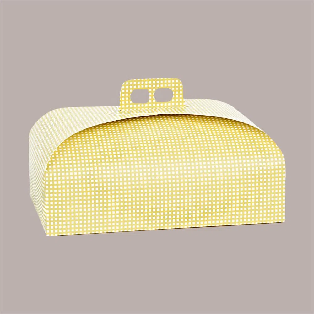 Lucgel Scatola Porta Colomba Giallo Grafica a Quadretti 335x235 H90 mm 10 pezzi