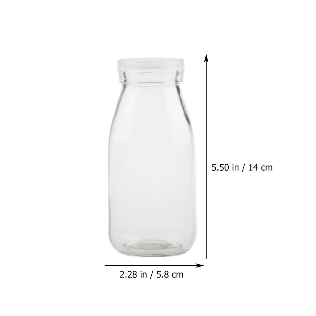 Toyvian Set 2 Bottiglie per Latte da 250ml in Vetro e Plastica Coperchio, Facili da Trasportare e Buona Tenuta, per Famiglie e Ristoranti