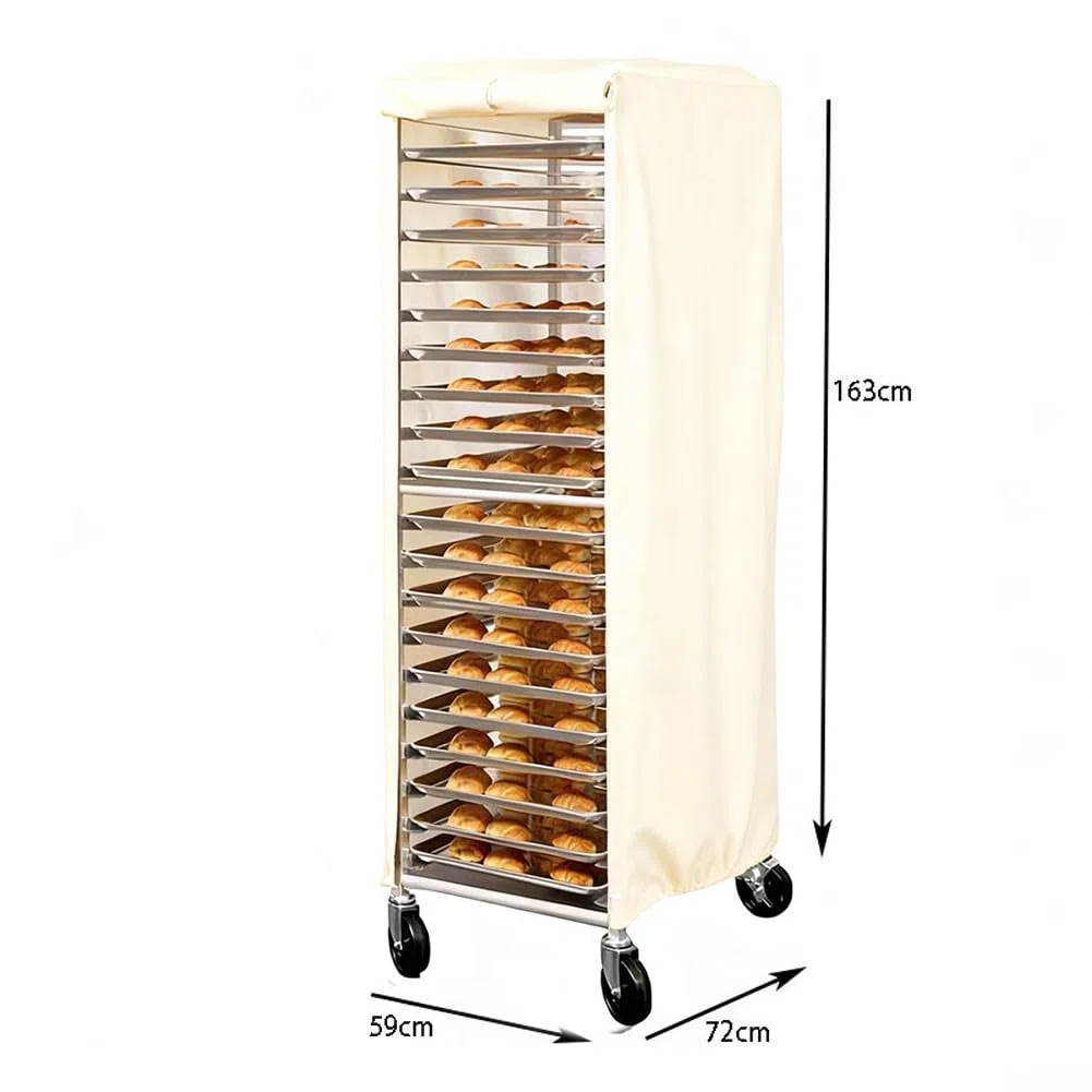 Copertura per panetteria, impermeabile, resistente alla polvere, tessuto Oxford 420D, 58,4 x 71,1 x 162,6 cm, ottimizzata per rack standard (metri bianchi)