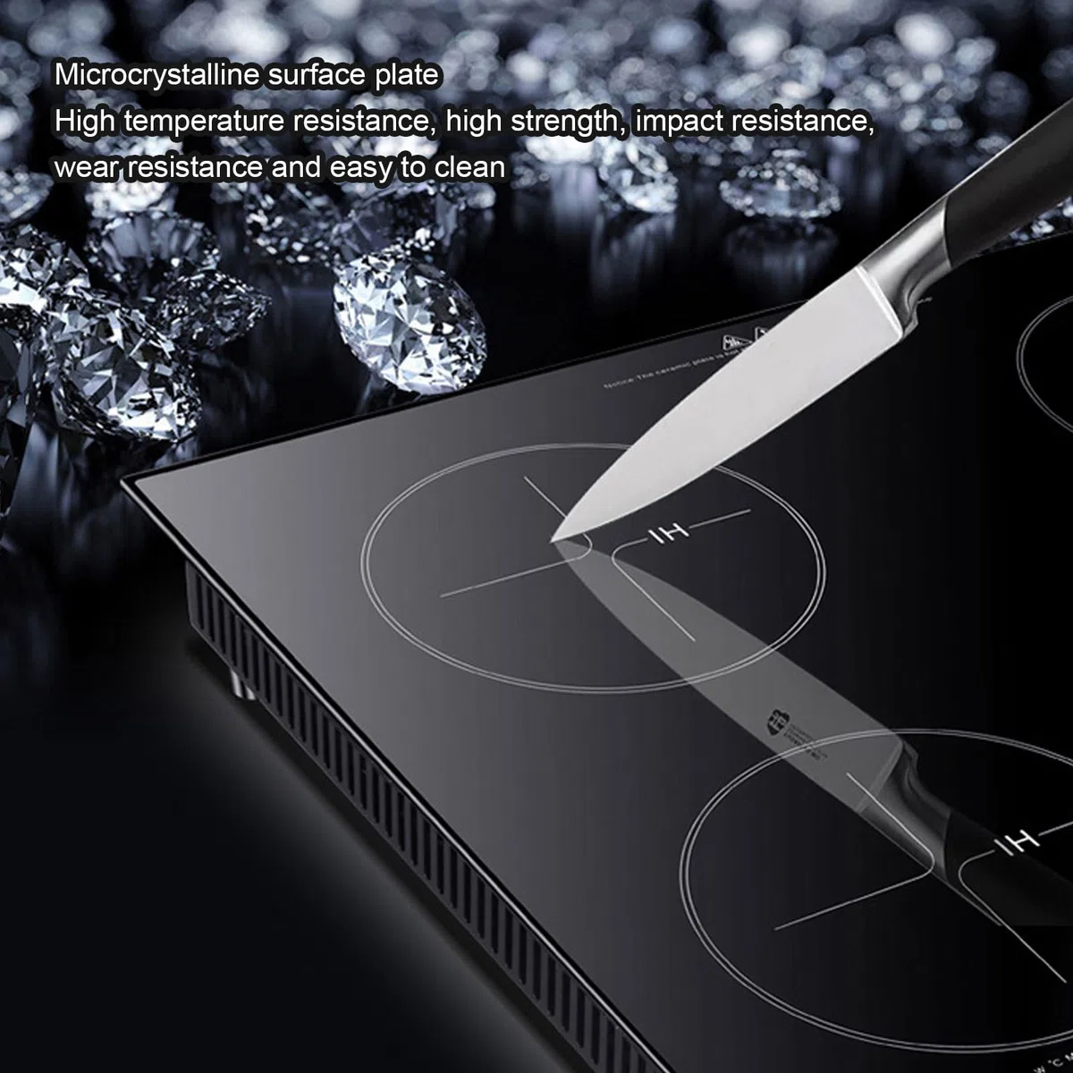 Piano Cottura Elettrico con 3 Fuochi, Touch Control, Controllo Preciso della Temperatura per Pentola in e Acciaio Inossidabile, Piano Cottura a Induzione Incorporato da
