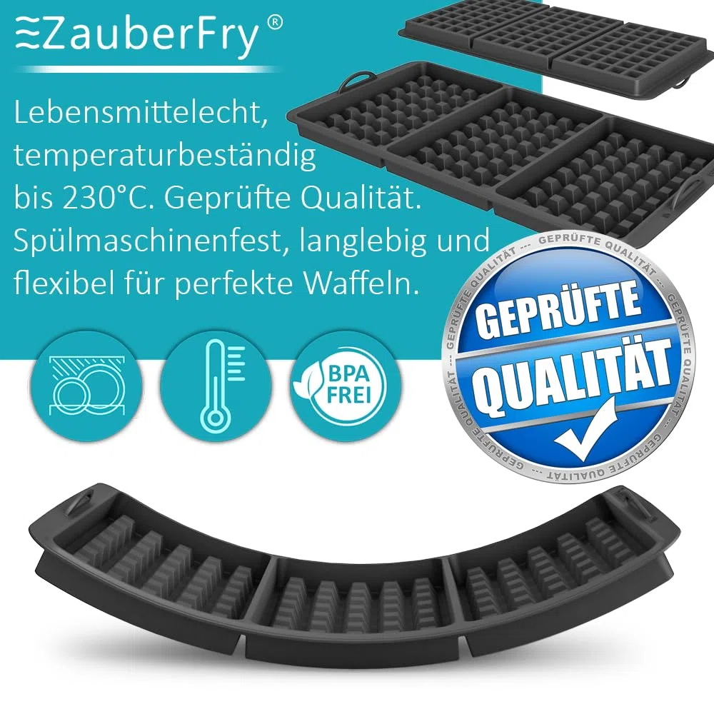 Inserto per Waffle Compatibile Con Tefal OptiGrill XL, 4 in 1, 2 in 1, Elite, Plus +, Elite Plus - Inserto in Silicone per Cialde Belghe, Accessori