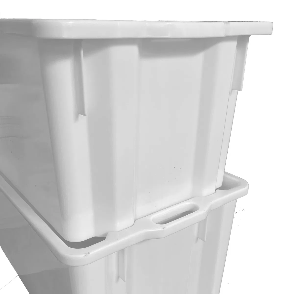Mobil Plastic Cassa Chiusa in plastica per Alimenti sovrapponibile e impilabile capienza 65 Litri con Manici - Colore Bianco