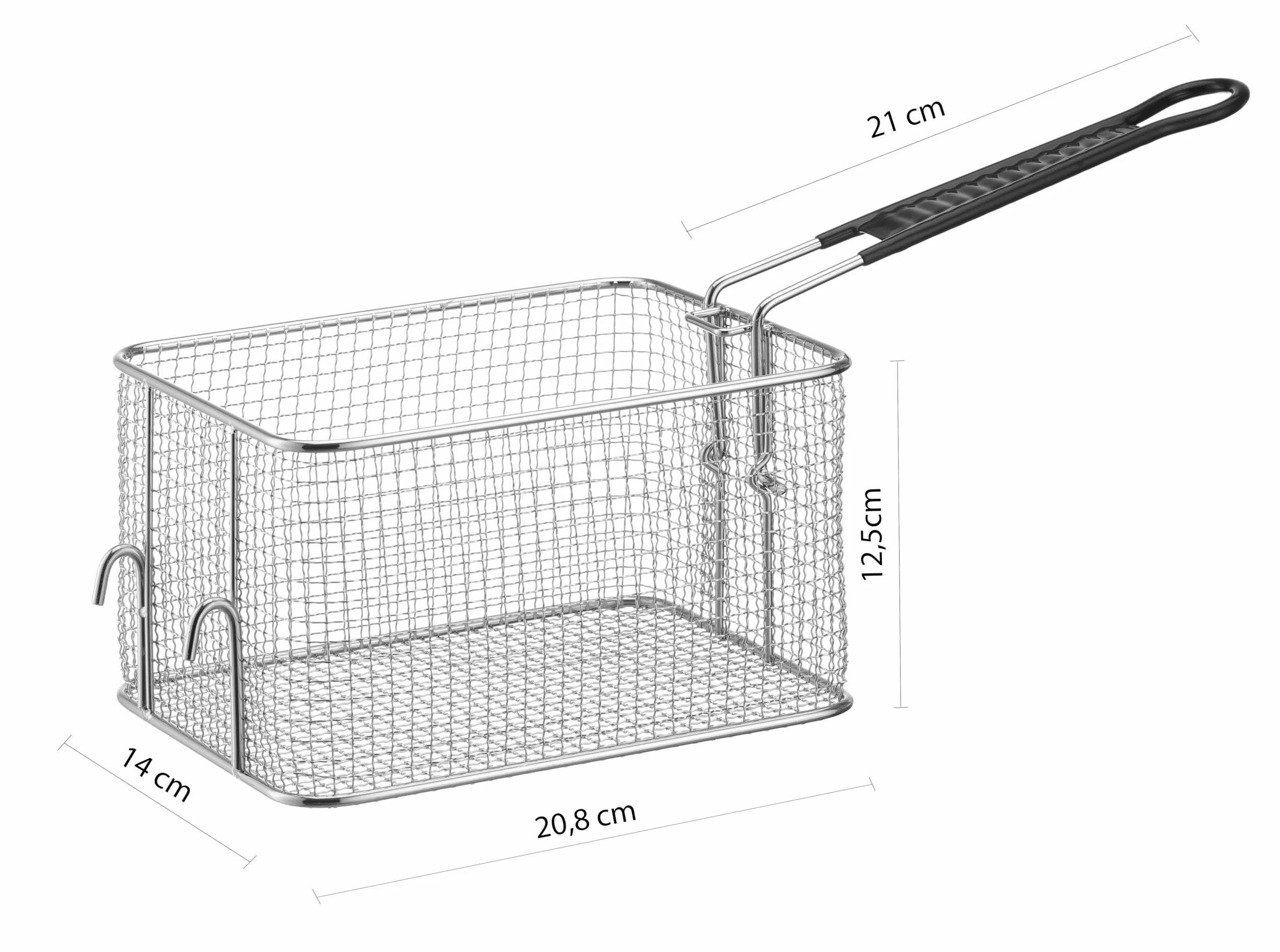 HENDI Cestello per Friggere, compatibile con friggitrici HENDI 215012 e 215029, 4L, rete a maglia fine, 208x140x(H)125mm, acciaio inox