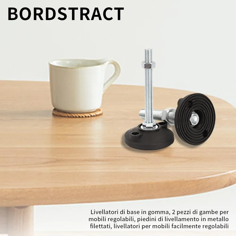 BORDSTRACT Piedi di livellamento della mobilia, 4 pezzi M5 Heavy Duty regolatore di altezza piedino livellatore dimensione filo per tavoli,cassettiera, panca, armadi(D30*M5*L30)