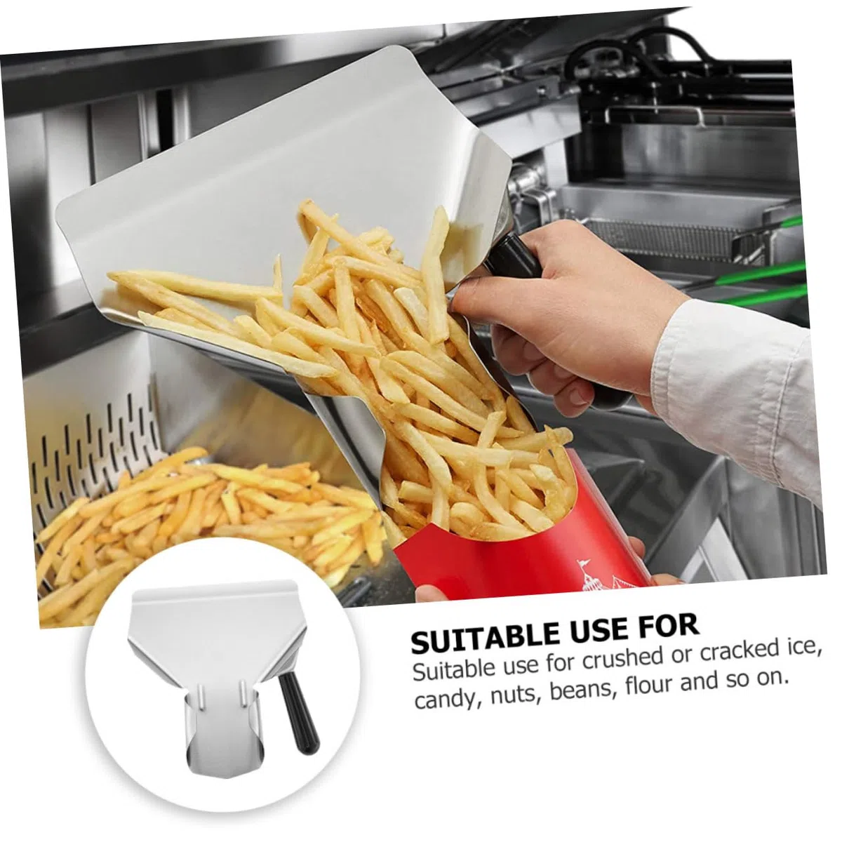 IMIKEYA Paletta in Acciaio Inossidabile Leggera e Facile da Pulire per Imballaggio Farina e Noci, Utensile da Cucina per Uso Domestico e Ristoranti