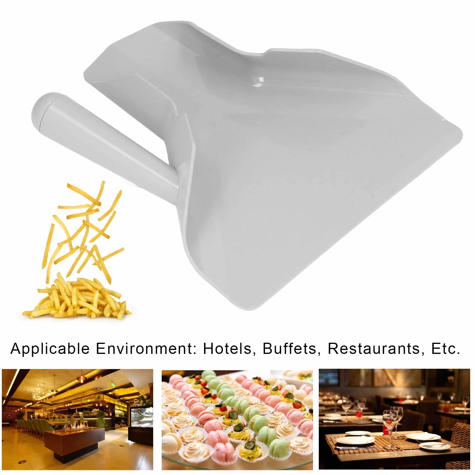Paletta per Popcorn, Patatine Fritte Pala Caricatore Chip Imballaggio Pala Imbuto Popcorn Manico Destro Paletta per Patatine Fritte Patatine Fritte Spatola Paletta per Patatine Fritte