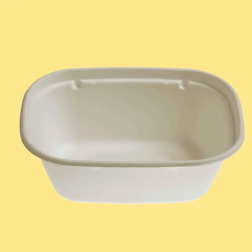 Generico Ekoe, 100 pz Vaschetta in polpa di cellulosa da 1300 ml 100 pz compostabili, biodegradabili