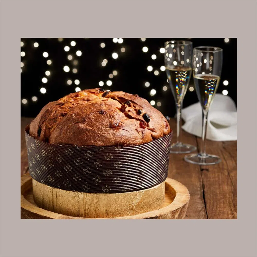 Lucgel Saccotto Borsa con Cordini in Carta Avana ideale per Panettone Basso 245x245H335mm - 10 pezzi -