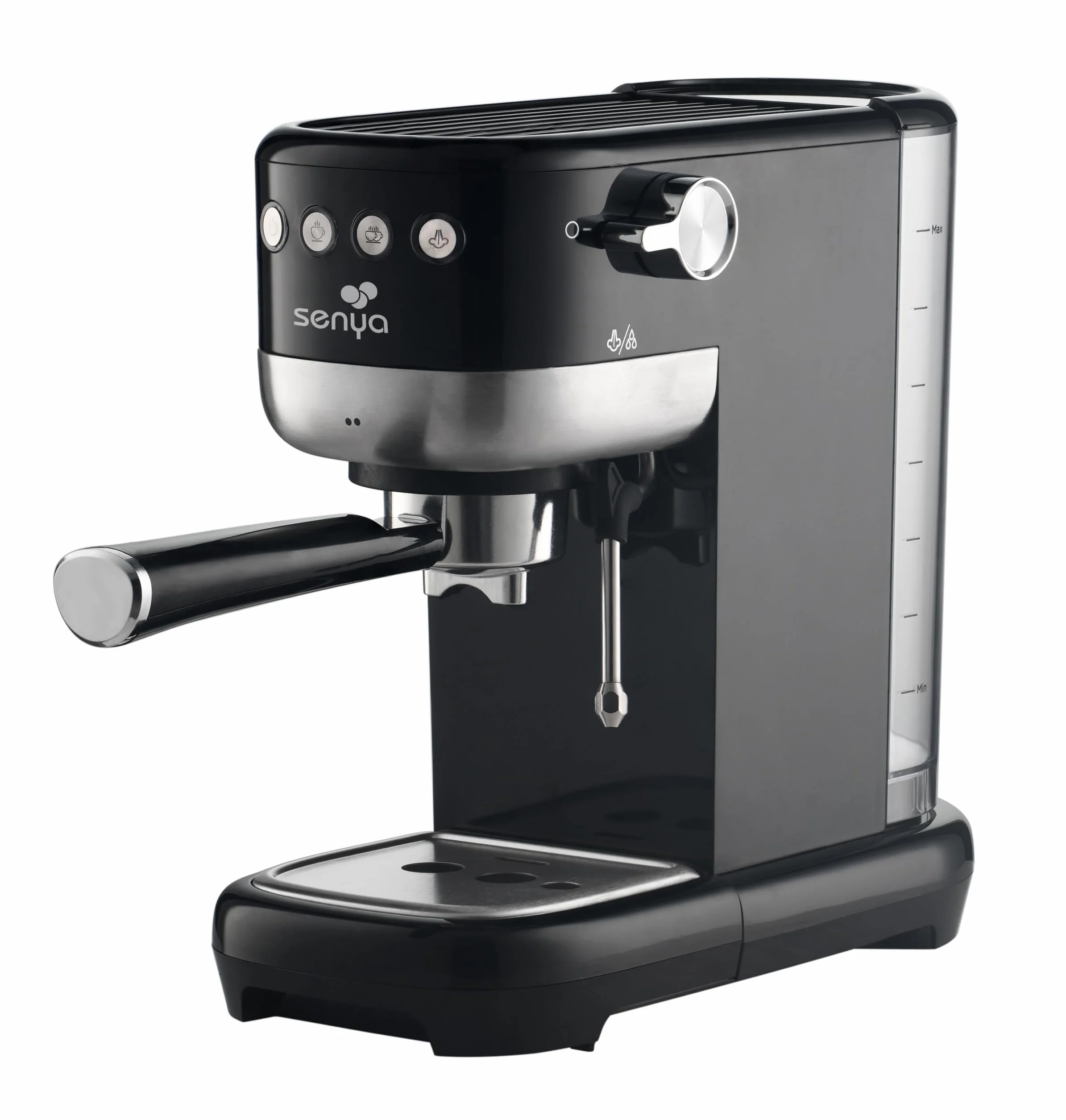 Senya Macchina da caffè Tasty Coffee Nero 20 Bar, Caffettiera Espresso e Cappuccino 1300W, Thermoblock, Montalatte, Spegnimento automatico, SYBF-CM006