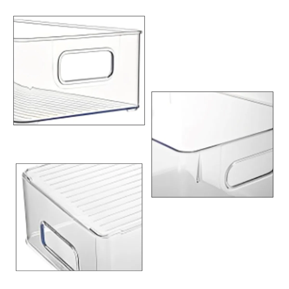 2 Pezzi Contenitori Alimentari Organizer, Contenitori Frigo Impilabili, Organizer Frigorifero Trasparenti, per Frigoriferi, Congelatori e Armadietti
