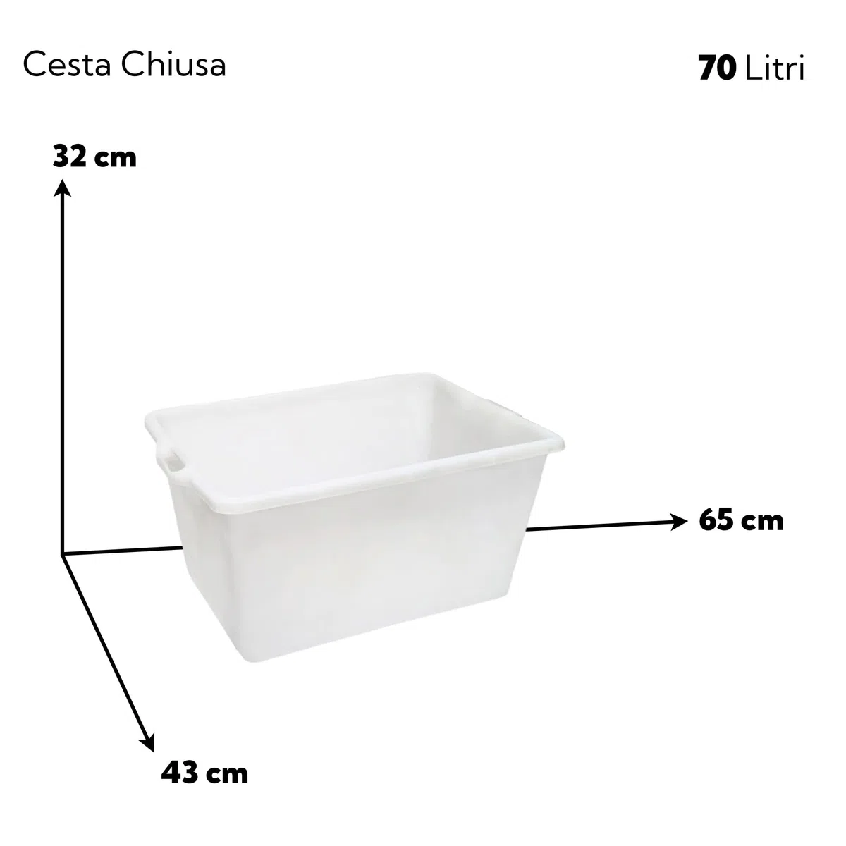 Sicignano | Cesta Pane in Polietilene – Adatta a Contatto Alimentare – Made in Italy – Impilabile, Professionale, per Forni e Panifici (Cesta Chiusa 70L, 1 Pezzo)