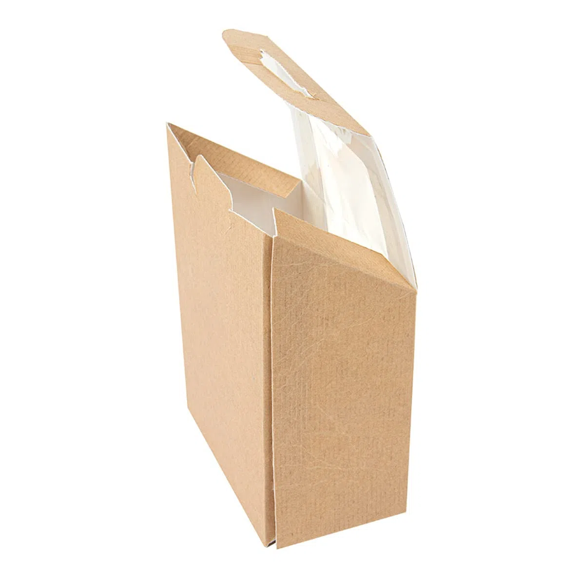 100 pezzi - Scatole per tortilla, con finestra 'Thepack' 220 g/M2 + Opp 9,2 x 5,1 x 9,2 / 12,5 cm, in cartone naturale ondulato, Nano-Micro